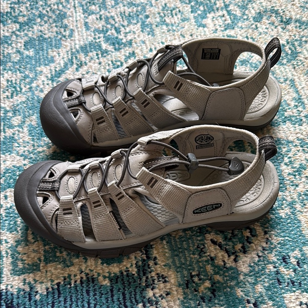 Keen Gray and Black Sandals with Closed-Toe Design